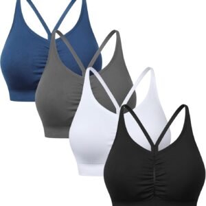 Y Back Sports Bras for Women High Impact Spaghetti Thin Strap Fitness Gym Activewear Workout Yoga Bra