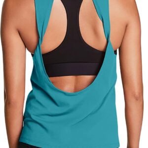 Workout Tops for Women Open Back Yoga Shirts Tank Tops Athletic Tops Gym Workout Clothes