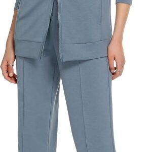 Lounge Sets for Women 2026 Sweatsuit Long Sleeve Zip Up Travel Outfit Wide Leg Sweatpant Tracksuit