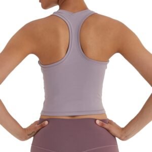 Women's Cropped Racerback Tank Tops Running Workout Tops Active Yoga Tops